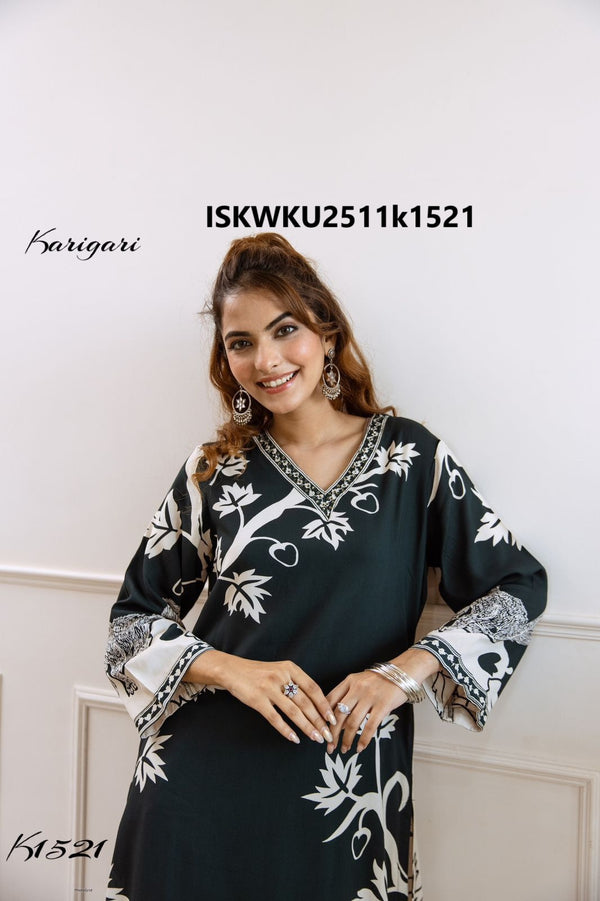 Printed Rayon Kurti With Palazzo-ISKWKU2511k1521