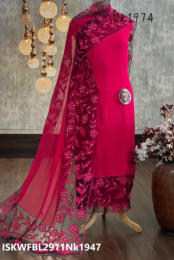 Embroidered Georgette Kurti With Dupatta-ISKWFBL2911Nk1947