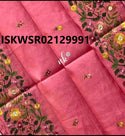 Embroidered Tussar Silk Saree With Blouse-ISKWSR02129991