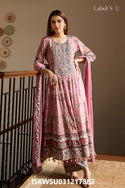 Printed Crepe Silk Anarkali Kurti With Pant And Dupatta-ISKWSU031217882