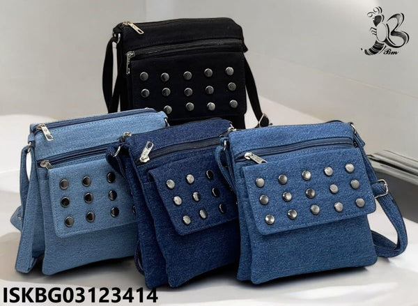 Denim Sling Bag-ISKBG03123414