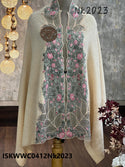 Sequined Woolen Stole Cape-ISKWWC0412Nk2023