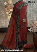 Embroidered Crush Velvet Kurti With Bottom And Dupatta-ISKWFBL0412Nk0801