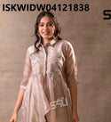 Embroidered Silk Top With Pant-ISKWIDW04121838