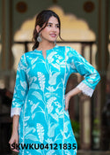 Printed Cotton Kurti With Pant-ISKWKU04121835