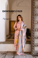 Embroidered Tissue Kurti With Pant And Printed Dupatta-ISKWSU04121829