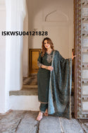 Embroidered Modal Maslin Kurti With Pant And Dupatta-ISKWSU04121828