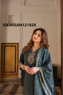 Embroidered Modal Maslin Kurti With Pant And Dupatta-ISKWSU04121828