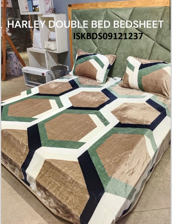 Double Bedsheet With Pillow Cover-ISKBDS09121237