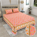 Printed Cotton Bedsheet With Pillow Cover-ISKBDS16121238