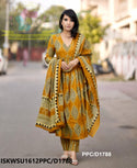 Ajrakh Printed Cotton Anarkali Kurti With Pant And Malmal Cotton Dupatta-ISKWSU1612PPC/D1788