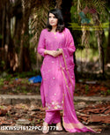 Embroidered Cotton Silk Kurti With Pant And Dupatta-ISKWSU1612PPC/D1779