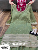 Embroidered Tissue Silk Kurti With Sharara And Dupatta-ISKWSH1712AGC4567