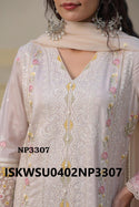 Embroidered Crepe Kurti With Pant And Dupatta-ISKWSU0402NP3307