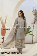 Embroidered Crepe Kurti With Pant And Dupatta-ISKWSU0402NP3306