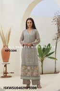 Embroidered Crepe Kurti With Pant And Dupatta-ISKWSU0402NP3306