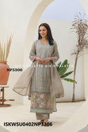 Embroidered Crepe Kurti With Pant And Dupatta-ISKWSU0402NP3306