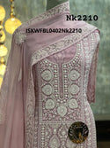 Embroidered Georgette Kurti With Shantoon Bottom And Chiffon Dupatta-ISKWFBL0402Nk2210