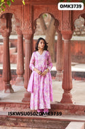 Digital Floral Printed Chinon Anarkali Gown With Pant And Dupatta-ISKWSU0502OMK3739