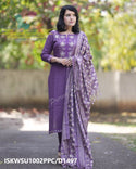 Khadi Cotton Kurti With Khadi Pant And Digital Batik Printed Dupatta-ISKWSU1002PPC/D1497