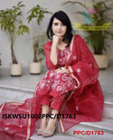 Embroidered Kota Doriya Kurti With Cotton Pant And Dupatta-ISKWSU1002PPC/D1763