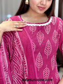 Khadi Printed Cotton Kurti With Pant And Kota Doriya Dupatta-ISKWSU1002VC3370