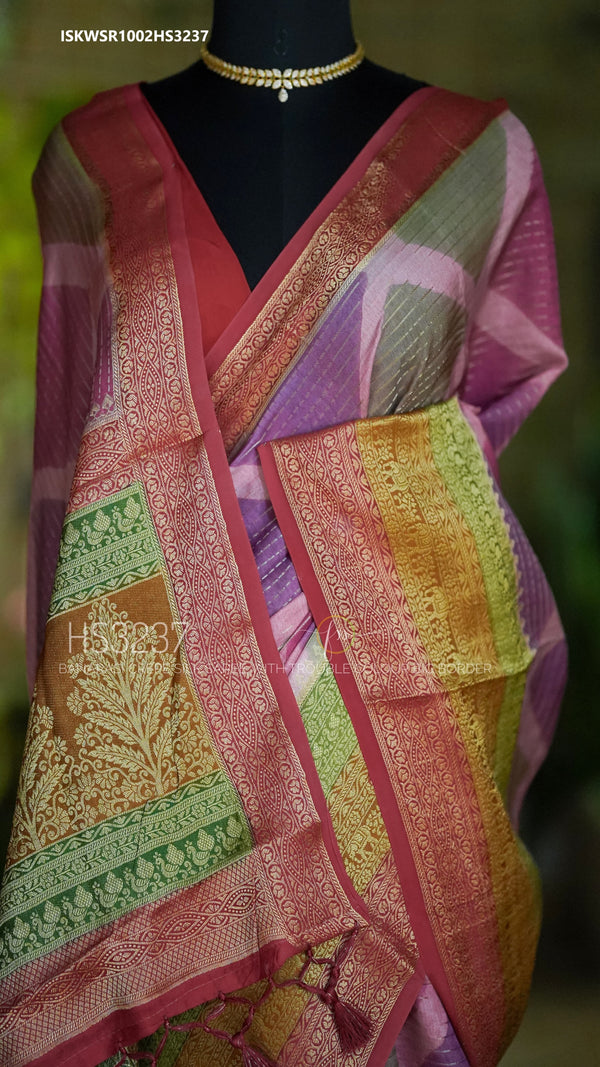 Banarasi Crepe Silk Saree With Blouse-ISKWSR1002HS3237