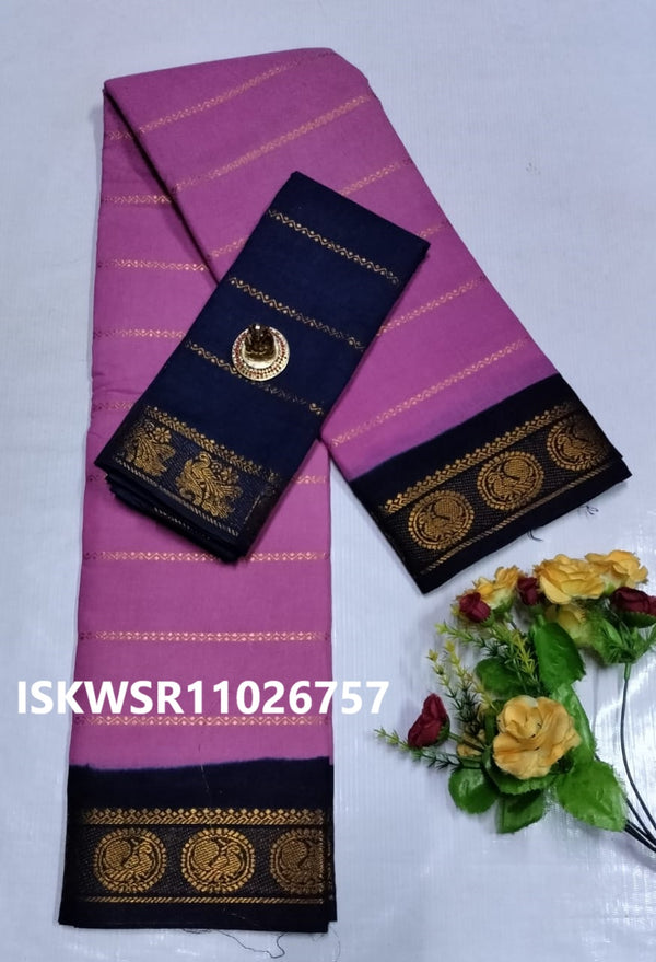 Zari Weaved Cotton Saree-ISKWSR11026757