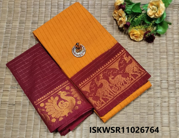 Zari Weaved Cotton Saree-ISKWSR11026764