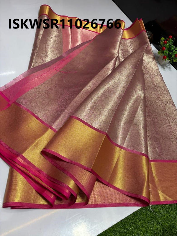 Banarasi Weaved Tissue Katan Silk Saree With Brocade Blouse-ISKWSR11026766