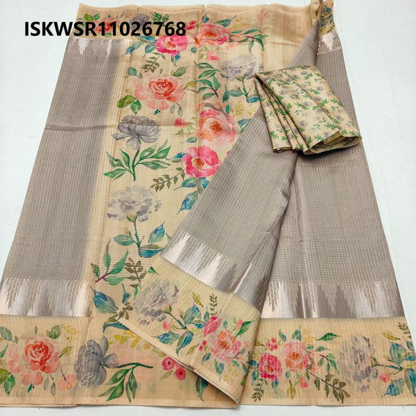 Printed Kota Silk Saree With Blouse-ISKWSR11026768