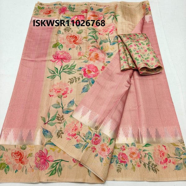 Printed Kota Silk Saree With Blouse-ISKWSR11026768