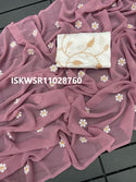 Embroidered Georgette Saree With Blouse-ISKWSR11028760