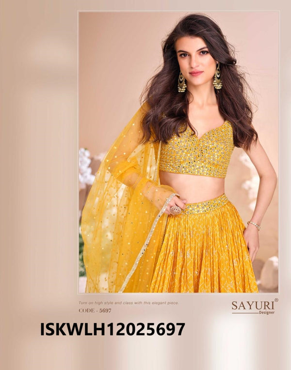 Embroidered Viscose Jacquard Silk Lehenga With Silk Blouse And Dupatta-ISKWLH12025697