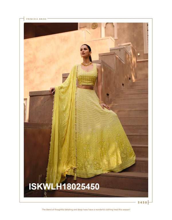 Embroidered Georgette Lehenga With Blouse And Dupatta-ISKWLH18025450