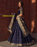 Digital Printed Zari Gota Silk Lehenga With Blouse And Dupatta-ISKWNAV13054247