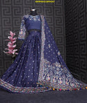 Digital Printed Zari Gota Silk Lehenga With Blouse And Dupatta-ISKWNAV13054247