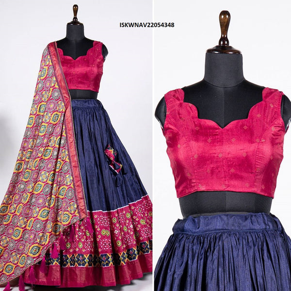 Dola Silk Lehenga With Blouse And Foil Printed Dupatta-ISKWNAV22054348