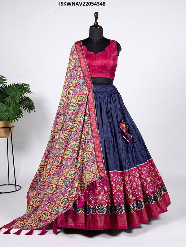 Dola Silk Lehenga With Blouse And Foil Printed Dupatta-ISKWNAV22054348