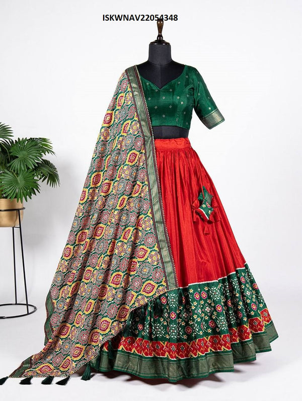 Dola Silk Lehenga With Blouse And Foil Printed Dupatta-ISKWNAV22054348