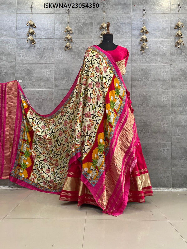 Gaji Silk Lehenga With Blouse And Digital Printed Modal Dupatta-ISKWNAV23054350