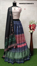 Digital Printed Maslin Cotton Lehenga With Blouse And Dupatta-ISKWNAV18084974