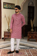 Printed Cotton Kurta With Pajama-ISKM29058002