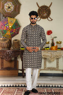 Printed Cotton Kurta With Pajama-ISKM29058002