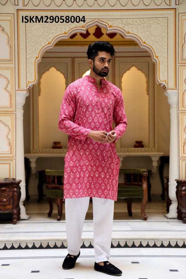 Printed Cotton Kurta With Pajama-ISKM29058004