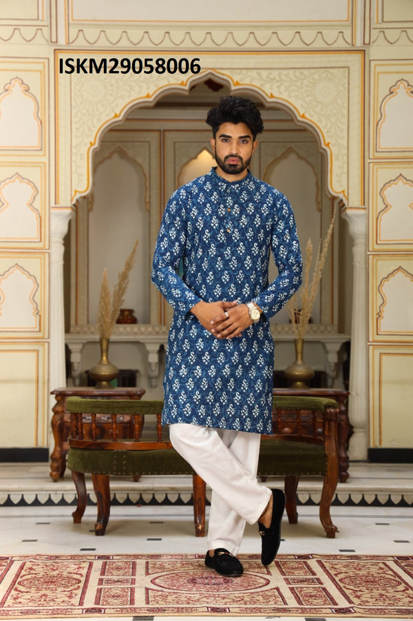 Printed Cotton Kurta With Pajama-ISKM29058006