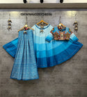 Ombre Cotton Lehenga With Padded Blouse And Lehariya Printed Cotton Dupatta-ISKWNAV020758036