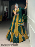 Printed Cotton Lehenga With Blouse And Dupatta-ISKWNAV0207LNB1620