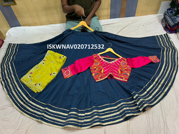 Cotton Silk Lehenga With Gamthi Blouse And Dupatta-ISKWNAV020712532