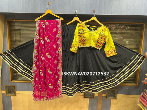 Cotton Silk Lehenga With Gamthi Blouse And Dupatta-ISKWNAV020712532